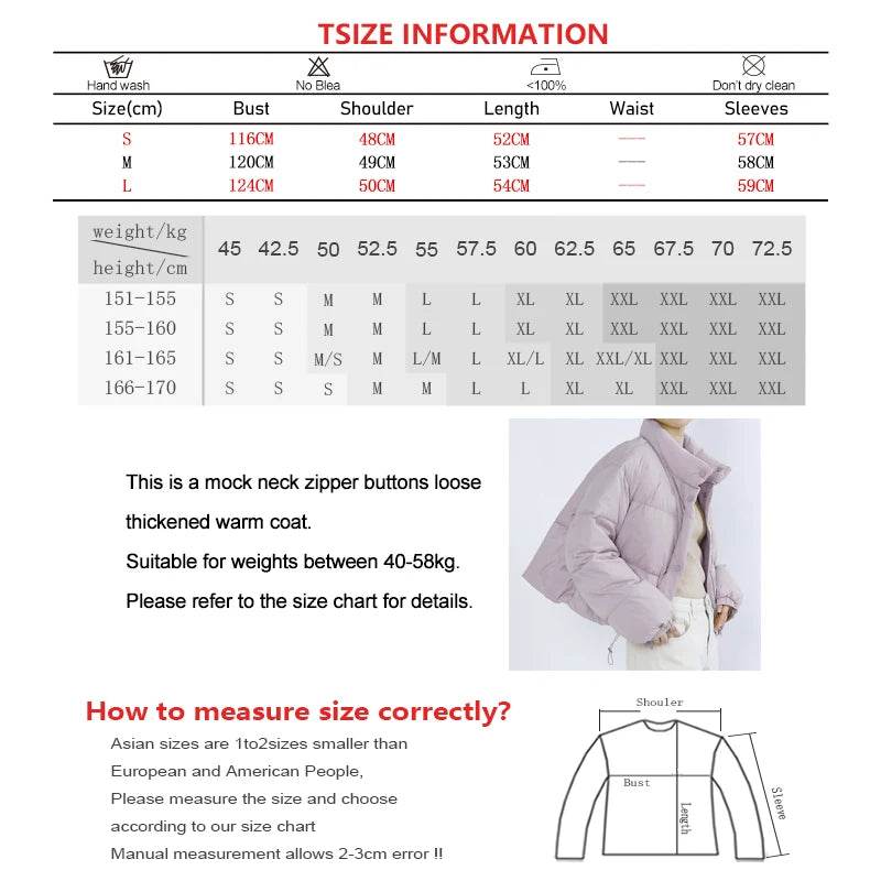 ABRINI Women's Winter Mock Neck Down Coat - Cozy & Stylish Outwear - Buy Center UK