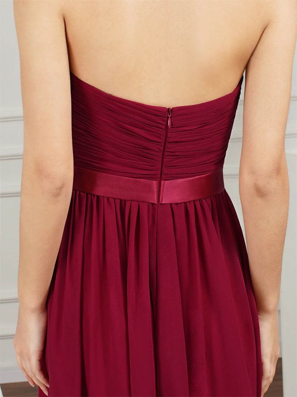 Summer Chiffon Bridesmaid Dresses - Strapless Backless A-Line Style - Buy Center UK