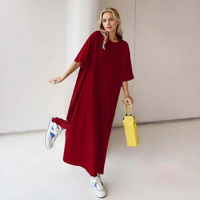 Buy Center Women's Summer Dress - Stylish Short Sleeve T-Shirt Dress - Buy Center UK