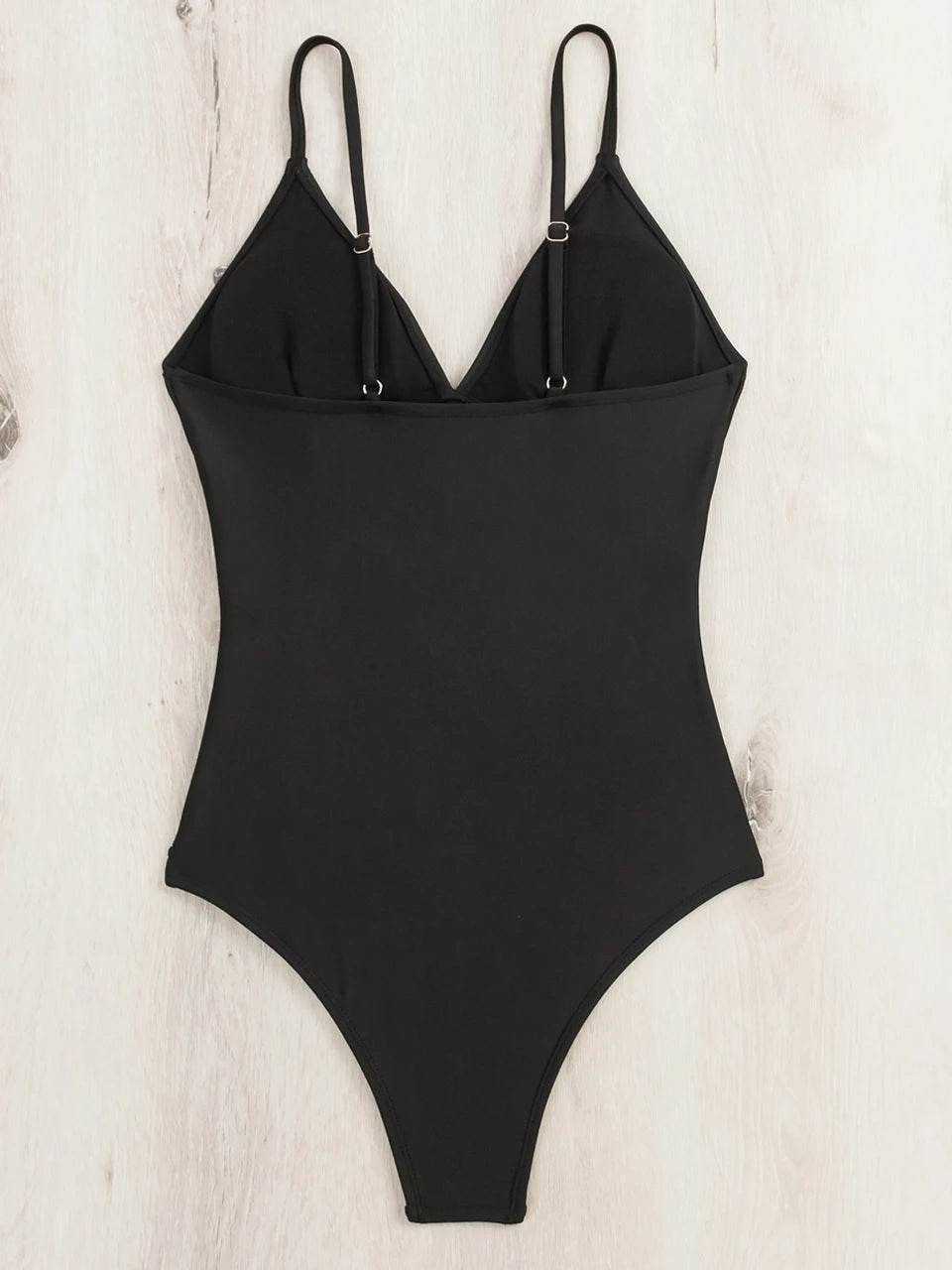 2024 Deep V Neck One Piece Swimsuit - Solid Ruched Design for Women - Buy Center UK