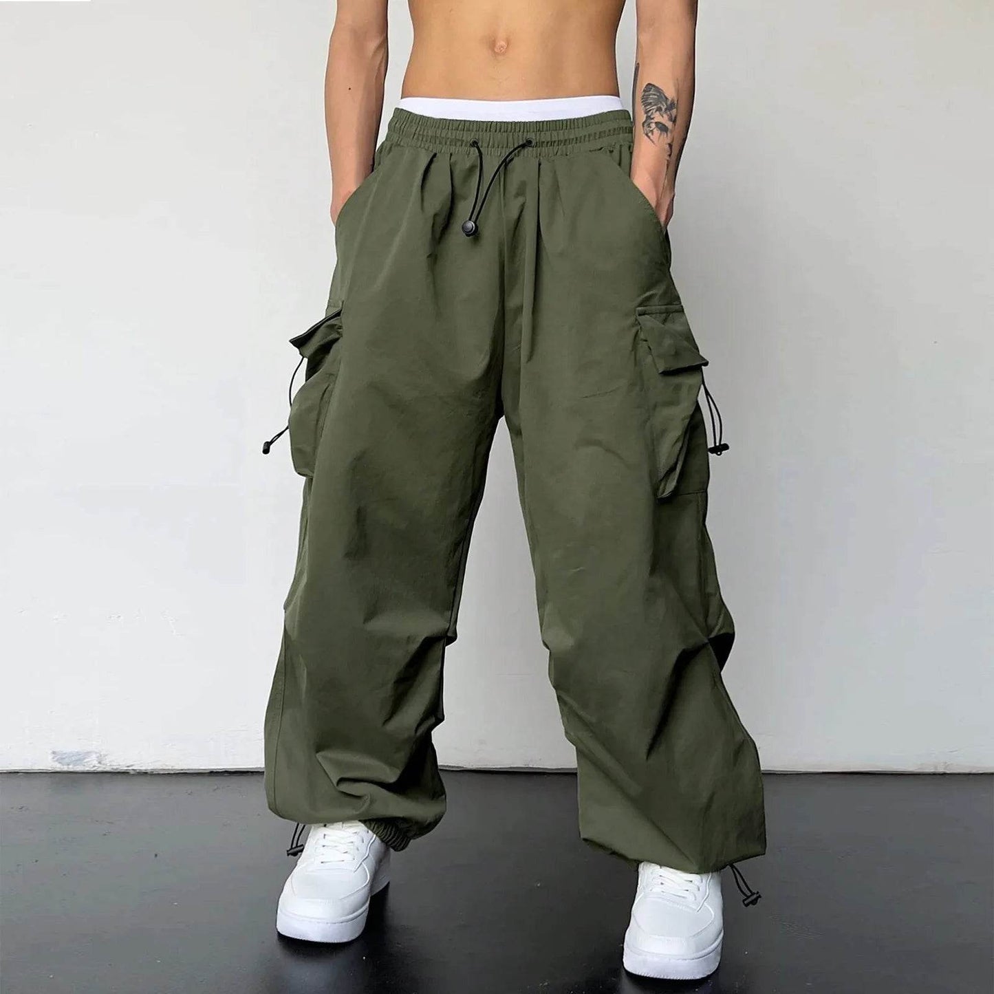 Men's Casual Mid Waist Sports Pants - Multi Pocket & Breathable Fit - Buy Center UK