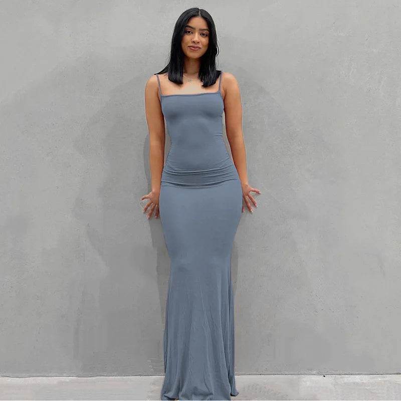 2024 Solid Color Slim Slip Dress - Women's High Step Elegance - Buy Center UK