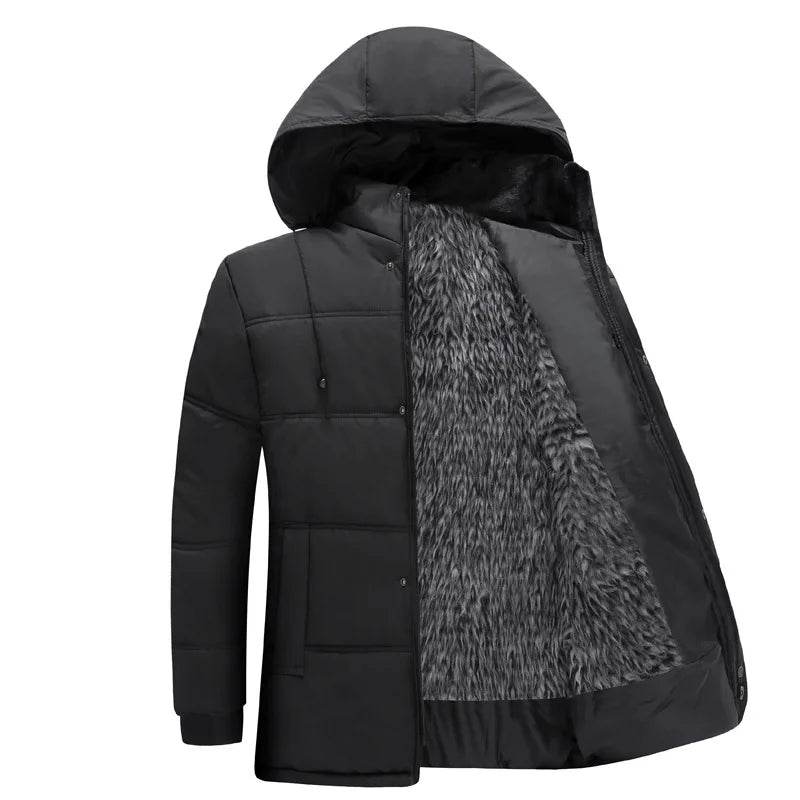 Buy Center Men's Black Cotton Jacket - Warm & Casual Hooded Wear - Buy Center UK