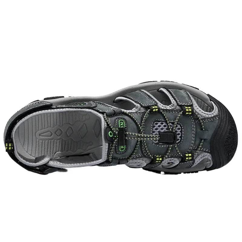 Buy Center Men's Cow Leather Sandals - Breathable Slip-On for Summer - Buy Center UK