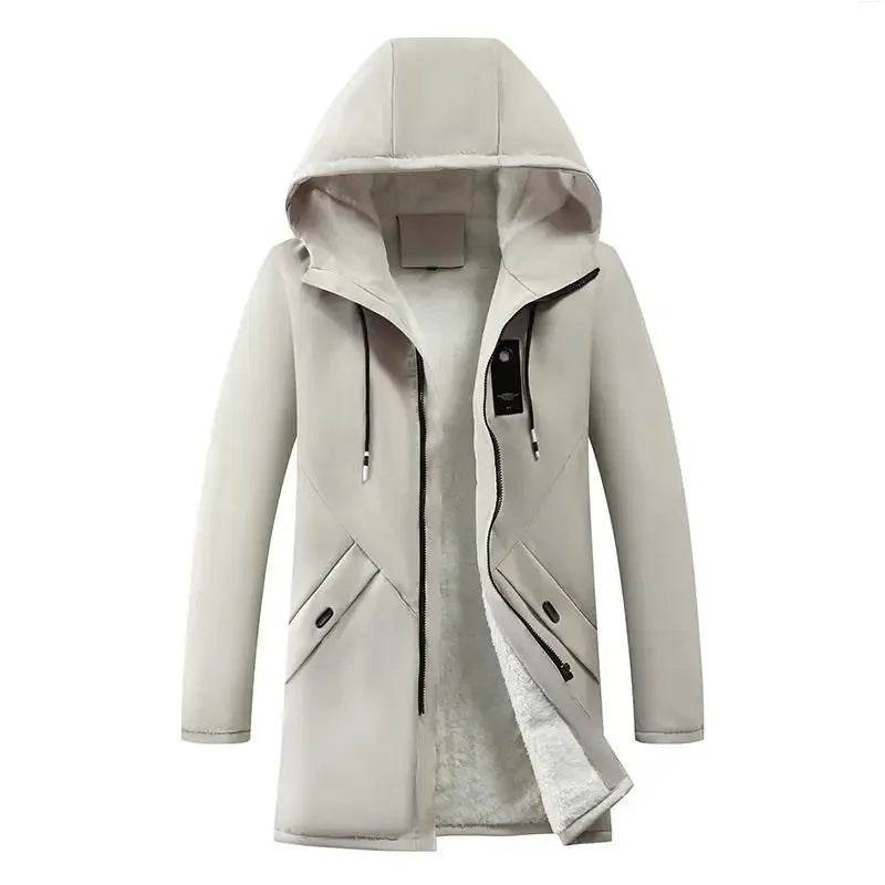 Buy Center Men's Hooded Wool Cotton Coat - Fleece Lined Jacket - Buy Center UK