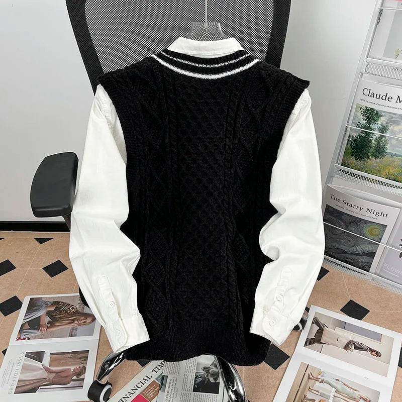 Buy Center Men's Loose Knitted Vest - Thickened Sleeveless V-Neck - Buy Center UK