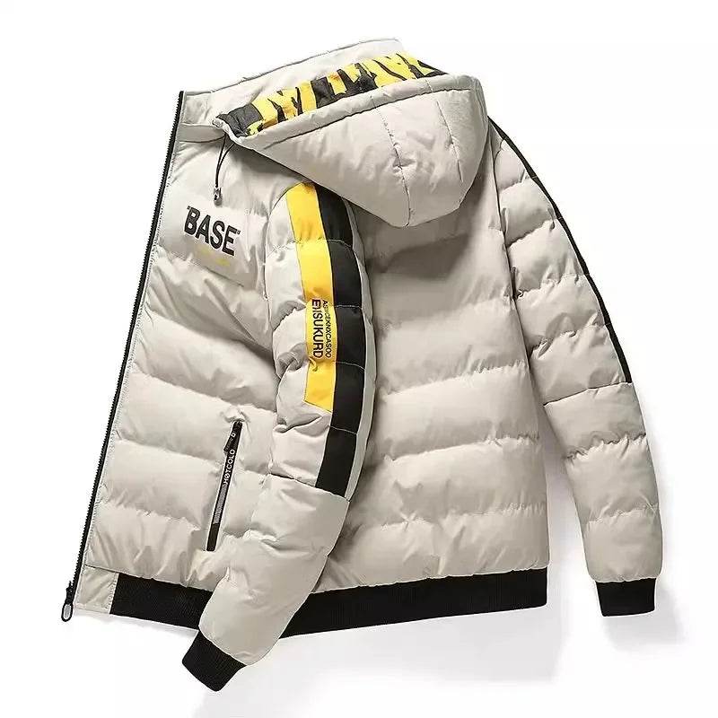 Buy Center Men’s Autumn Winter Cotton Jacket - Warm, Padded, Removable Hood - Buy Center UK