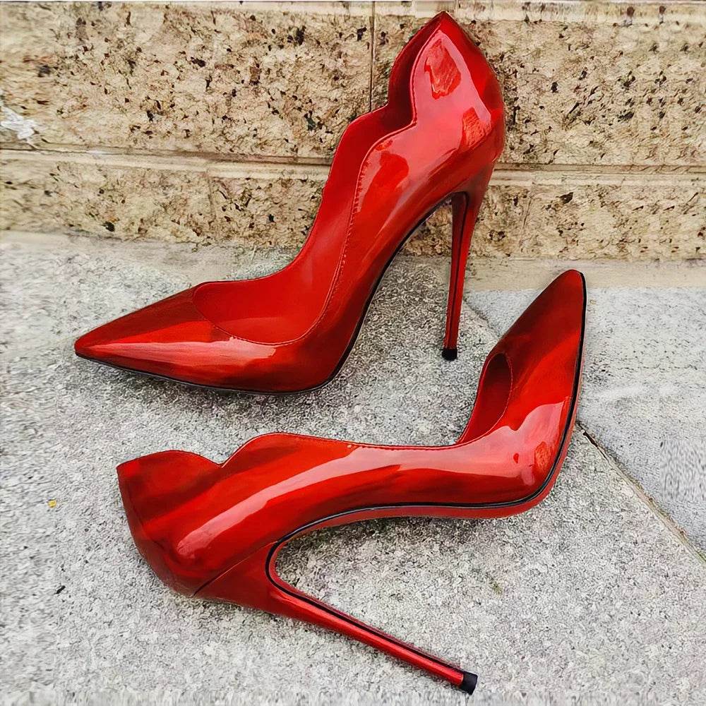 Buy Center Black Red Bottom High Heels - Sexy Pointed Slingbacks - Buy Center UK