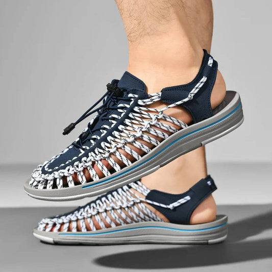 Buy Center Men's Genuine Leather Sandals - Casual Beach Shoes - Buy Center UK