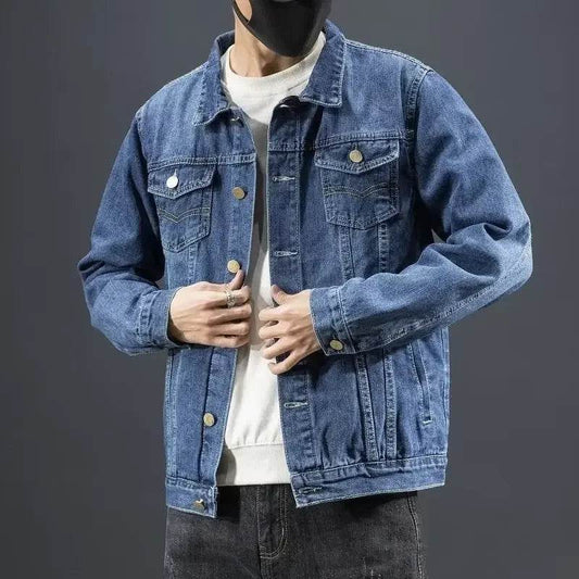 Buy Center Men's Denim Jacket - Korean Slim Fit for Autumn Style - Buy Center UK