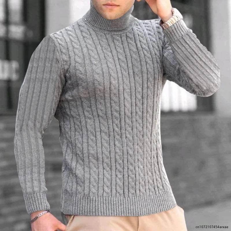 Buy Center Men's Winter Turtleneck Sweater - Large Size Casual Knitwear - Buy Center UK