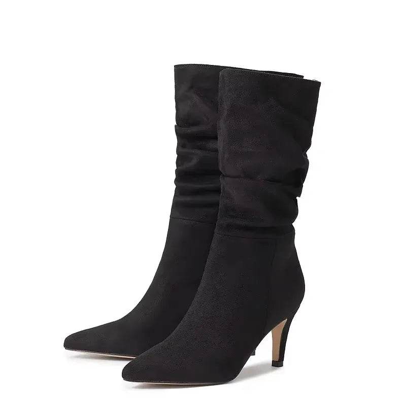 Eilyken Vintage Mid-Calf Boots - Pointed Toe, Thin Heels for Women - Buy Center UK