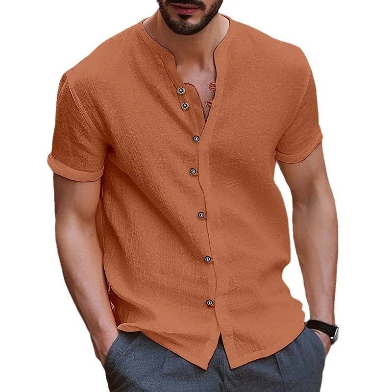 Buy Center Men's Retro Hawaiian Shirt - Casual Cotton Linen Short-Sleeve - Buy Center UK