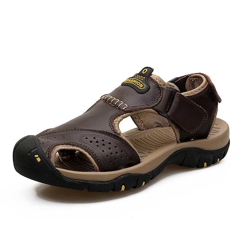 Buy Center Genuine Leather Men’s Sandals - Leisure Beach Slippers - Buy Center UK