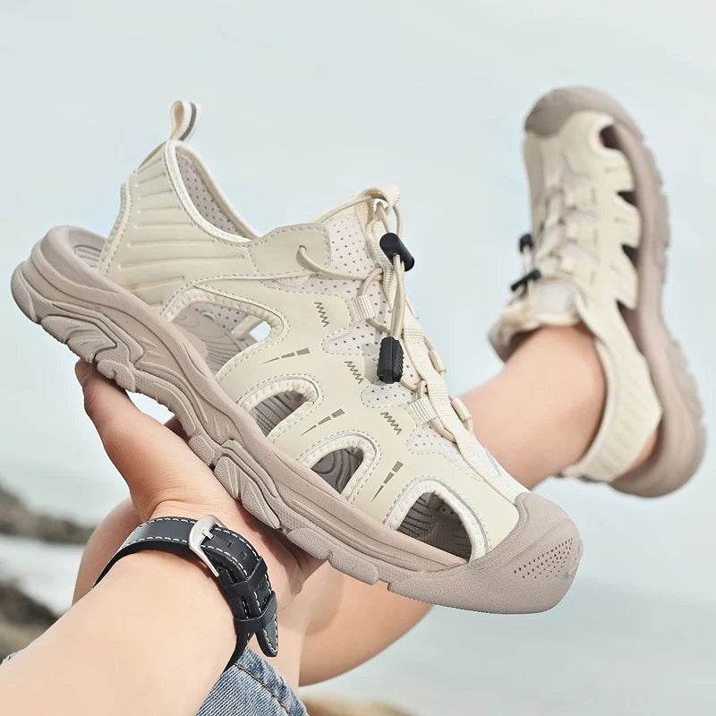 Buy Center Genuine Leather Men’s Sandals - Casual Beach Outdoor Shoes - Buy Center UK
