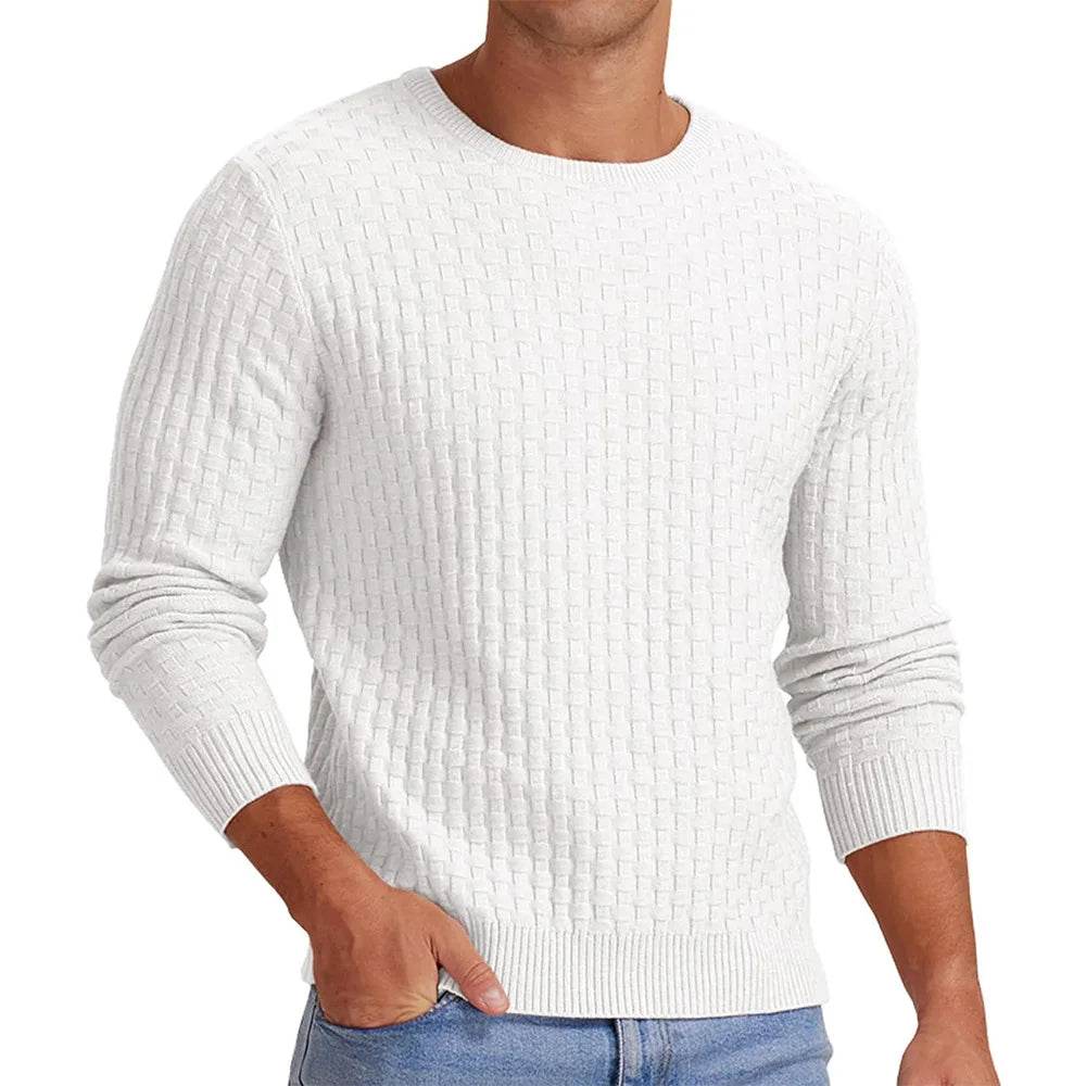Buy Center White Menswear Turtleneck Pullover - Thickened Knit Sweater - Buy Center UK