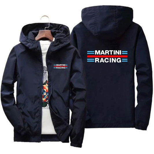Martini Racing Men's Windbreaker Jacket - Lightweight, Zippered, Hooded - Buy Center UK