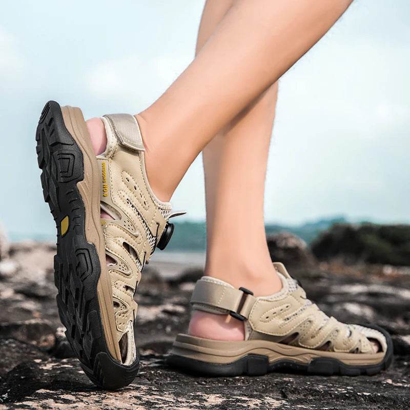 Buy Center Men's Casual Leather Sandals - Comfortable Summer Shoes - Buy Center UK