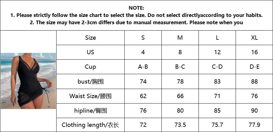 Contrast Mesh Monokini Swimdress - Stylish Patchwork Summer Swimwear - Buy Center UK
