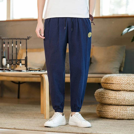 Buy Center Summer Casual Cotton Linen Ninth Pants - Loose Harem Style - Buy Center UK