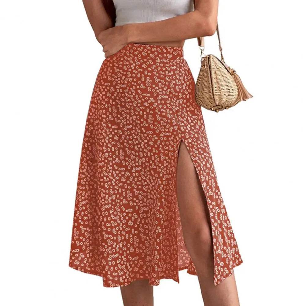 Buy Center Women’s Floral Print A-line Midi Skirt - High Waist Style - Buy Center UK