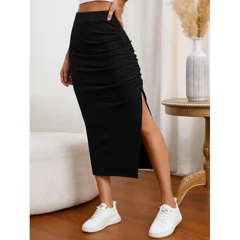2024 High-Waisted Pleated Skirt - Slim Fit for Spring/Autumn - Buy Center UK