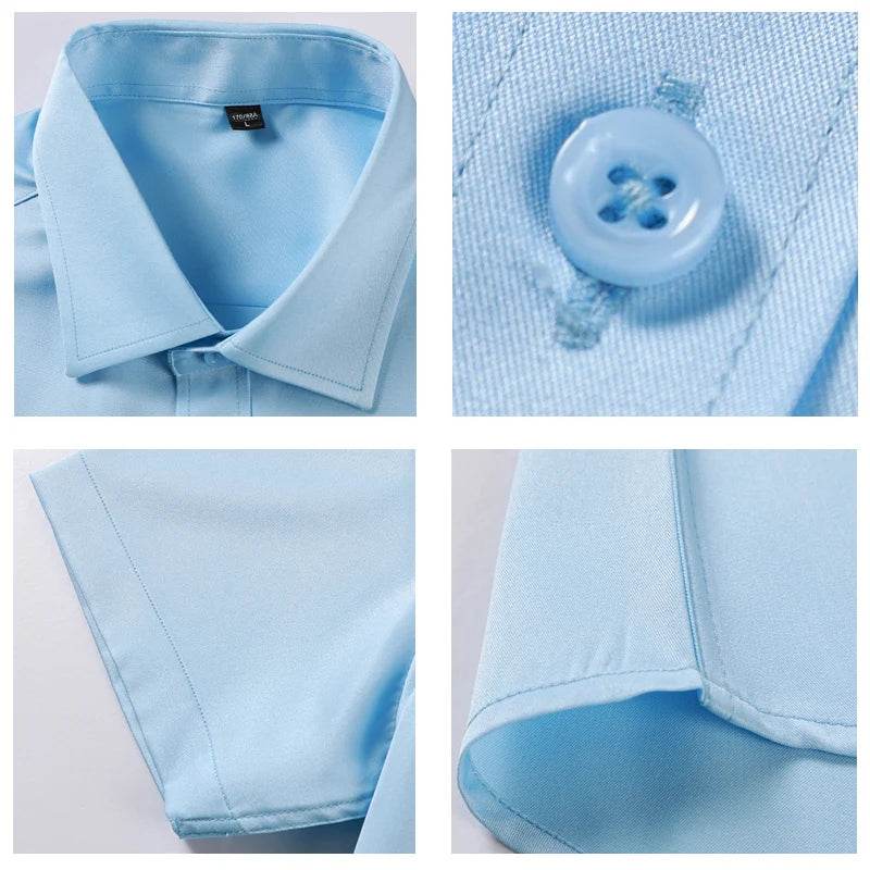 Buy Center Men's Solid Short Sleeve Button-Down Shirt - S to XL - Buy Center UK