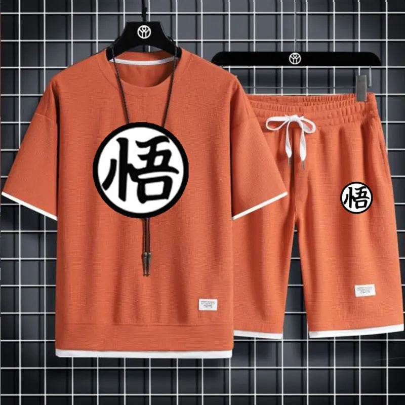 2024 Summer Men's Anime Tracksuit - Goku T-Shirt & Shorts Set - Buy Center UK