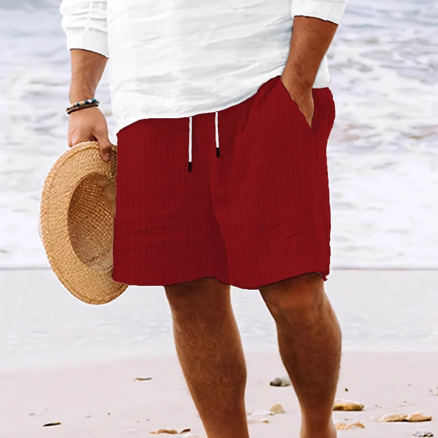 Buy Center Men's Hawaiian Beach Shorts - Lightweight, Multi-Pocket Style - Buy Center UK