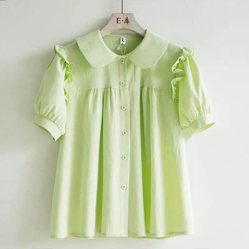 Buy Center Blue Peter Pan Collar Blouse - Lightweight Spring Top - Buy Center UK
