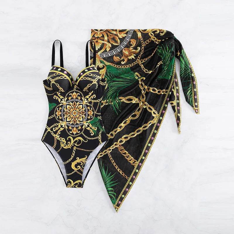 2024 Floral Printed Women’s Bikini Set - Push Up & Strappy Design - Buy Center UK