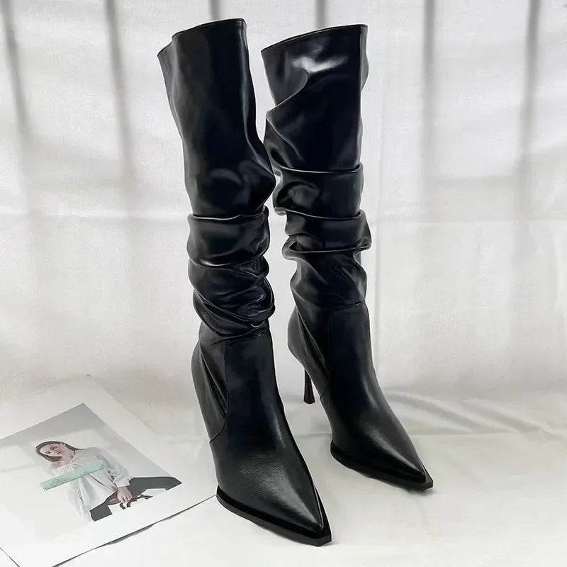Buy Center Women's Sexy Winter Knee High Boots - Stiletto & Pointed Toe - Buy Center UK