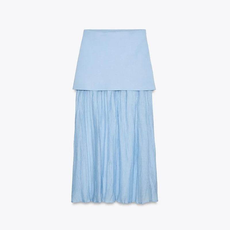 Buy Center Knitted V-neck Patchwork Skirt Set - Summer Slim Fit - Buy Center UK