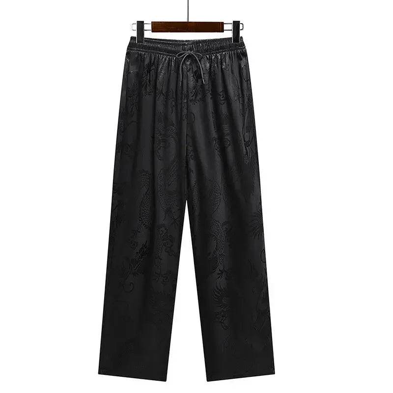 Buy Center Casual Ice Silk Tang Suit - Plus Size, Loose Fit for Men - Buy Center UK