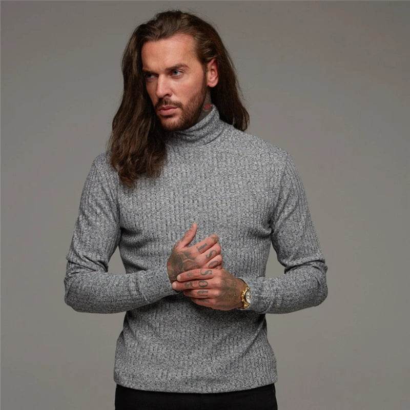 Buy Center Slim Fit Turtleneck Sweater - Casual Roll Neck Pullover - Buy Center UK