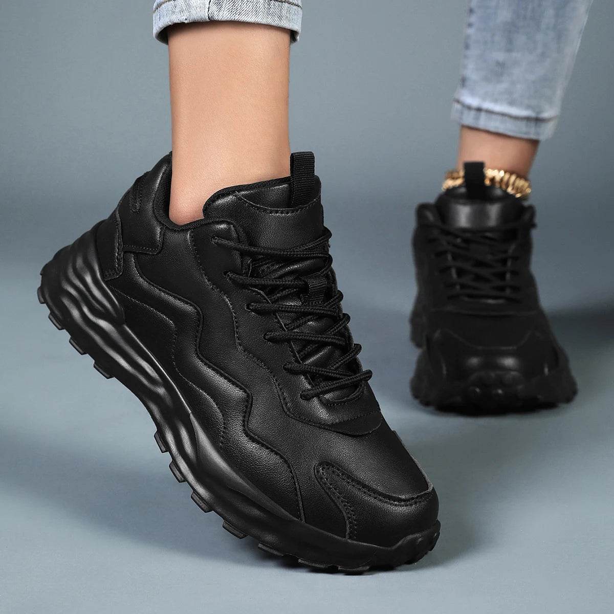 Buy Center Women's Vulcanize Platform Sneakers - Breathable Casual Footwear - Buy Center UK