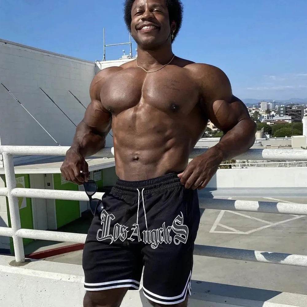 Buy Center Los Angeles Print Men's Casual Shorts - Gothic Chic Style - Buy Center UK