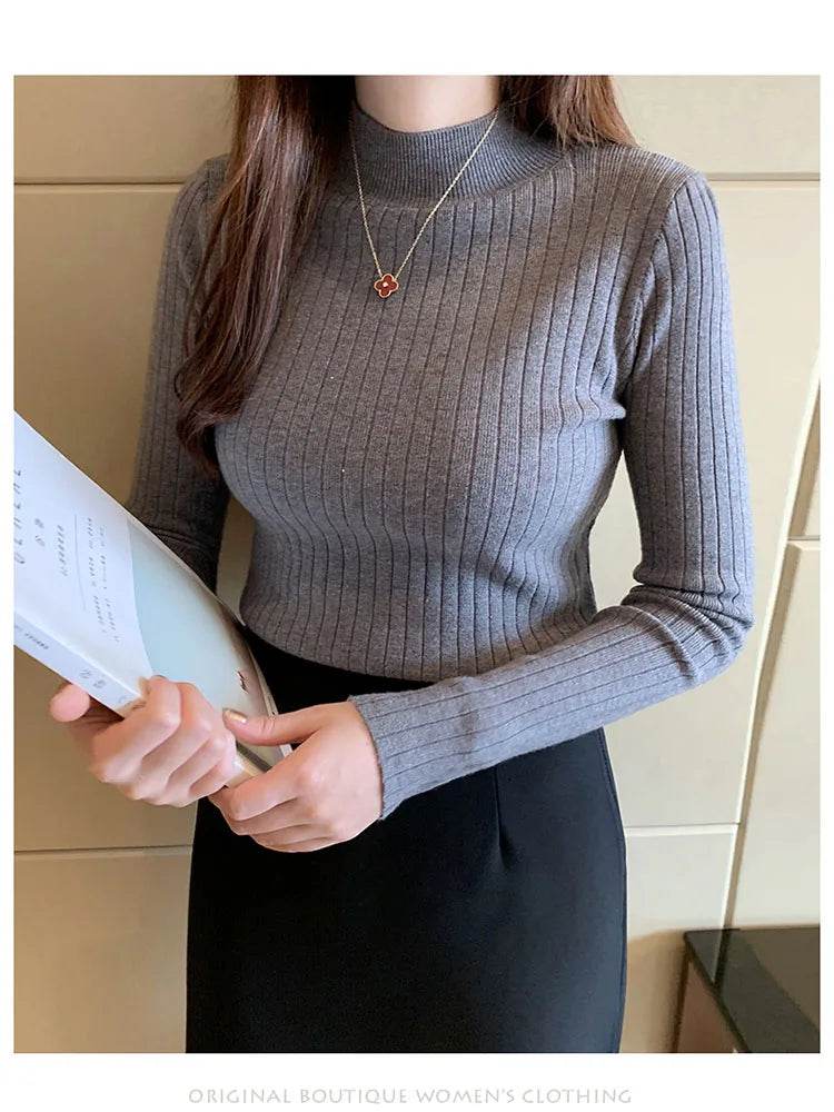 HELIAR Women Mockneck Cashmere Sweater - Elegant Autumn Knit - Buy Center UK