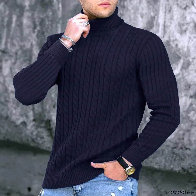 Buy Center Men's Winter Turtleneck Sweater - Large Size Casual Knitwear - Buy Center UK