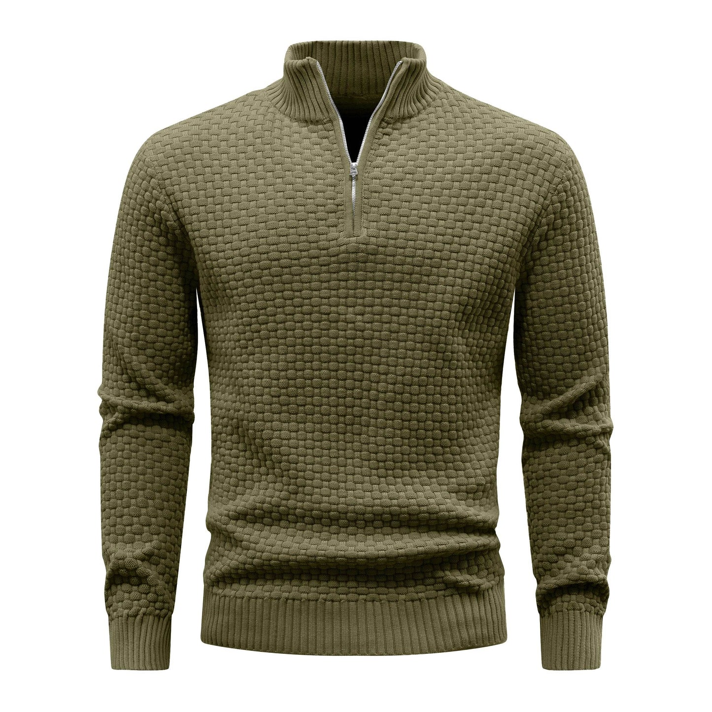 Buy Center Men's Winter Warm Mock Neck Zip Up Sweater - Soft Knit - Buy Center UK