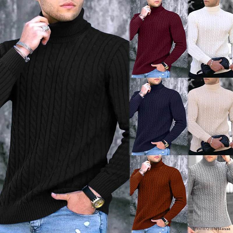 Buy Center Men's Winter Turtleneck Sweater - Large Size Casual Knitwear - Buy Center UK