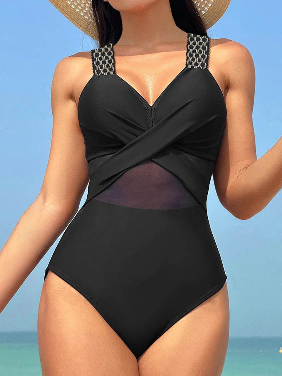 Buy Center 2024 Plain Ruched One-Piece Swimsuit for Women - Buy Center UK