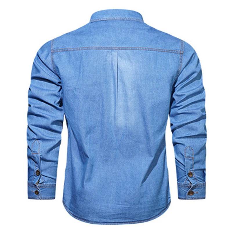 Buy Center Plus Size 5XL Loose Denim Shirt - High Quality, Cotton Comfort - Buy Center UK
