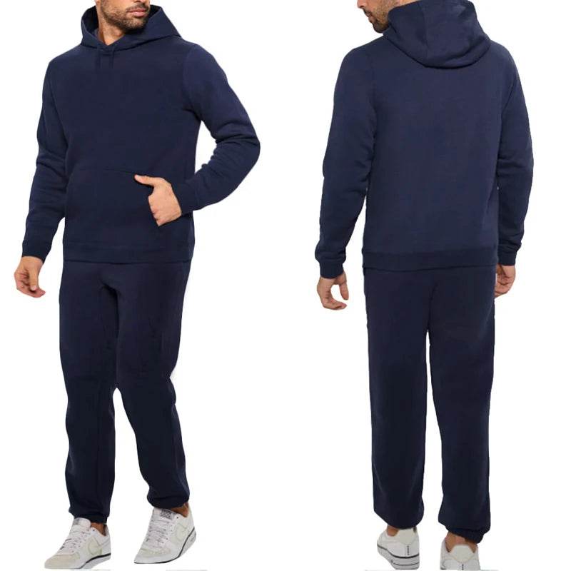 Buy Center Men's Solid Color Tracksuit - High-Quality Hoodie & Jogger - Buy Center UK