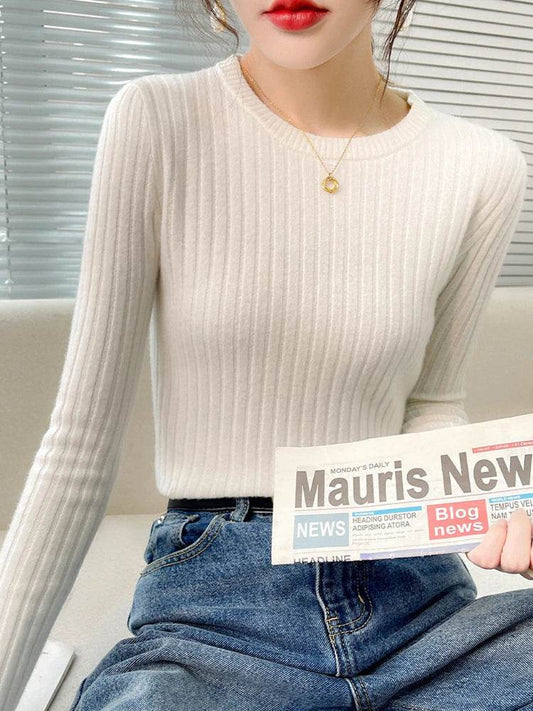 Buy Center Women's Ribbed Sweater - Soft Long Sleeve Pullover - Buy Center UK