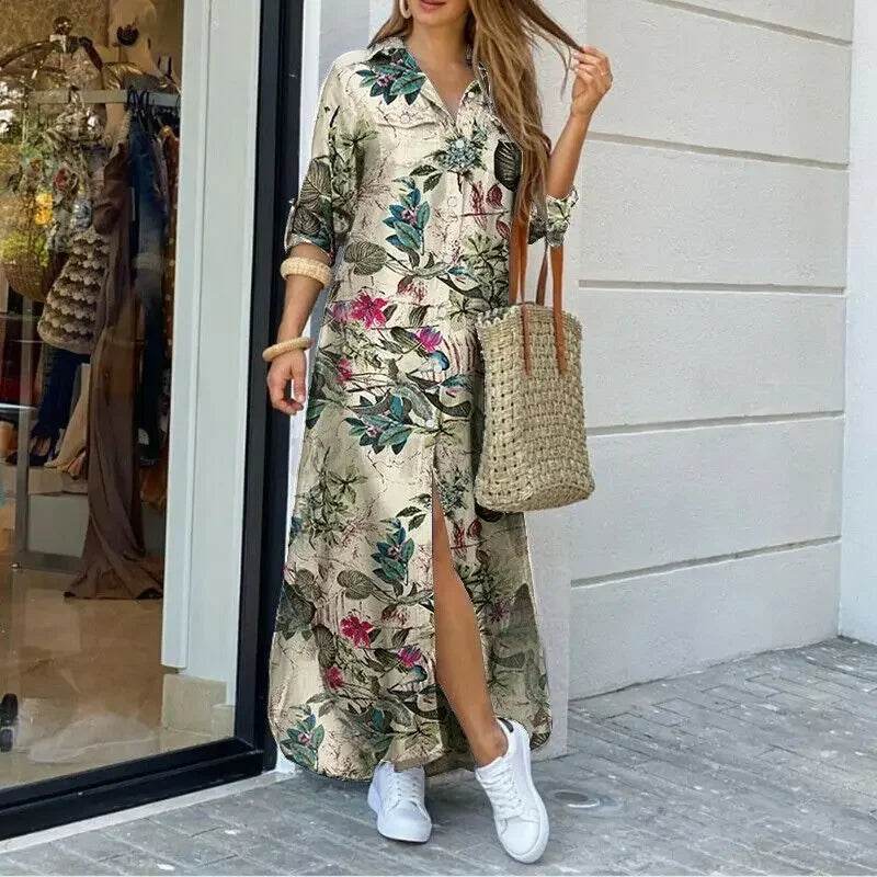 Buy Center Women's Commuter Long Dress - Loose, Casual, Stylish Print - Buy Center UK
