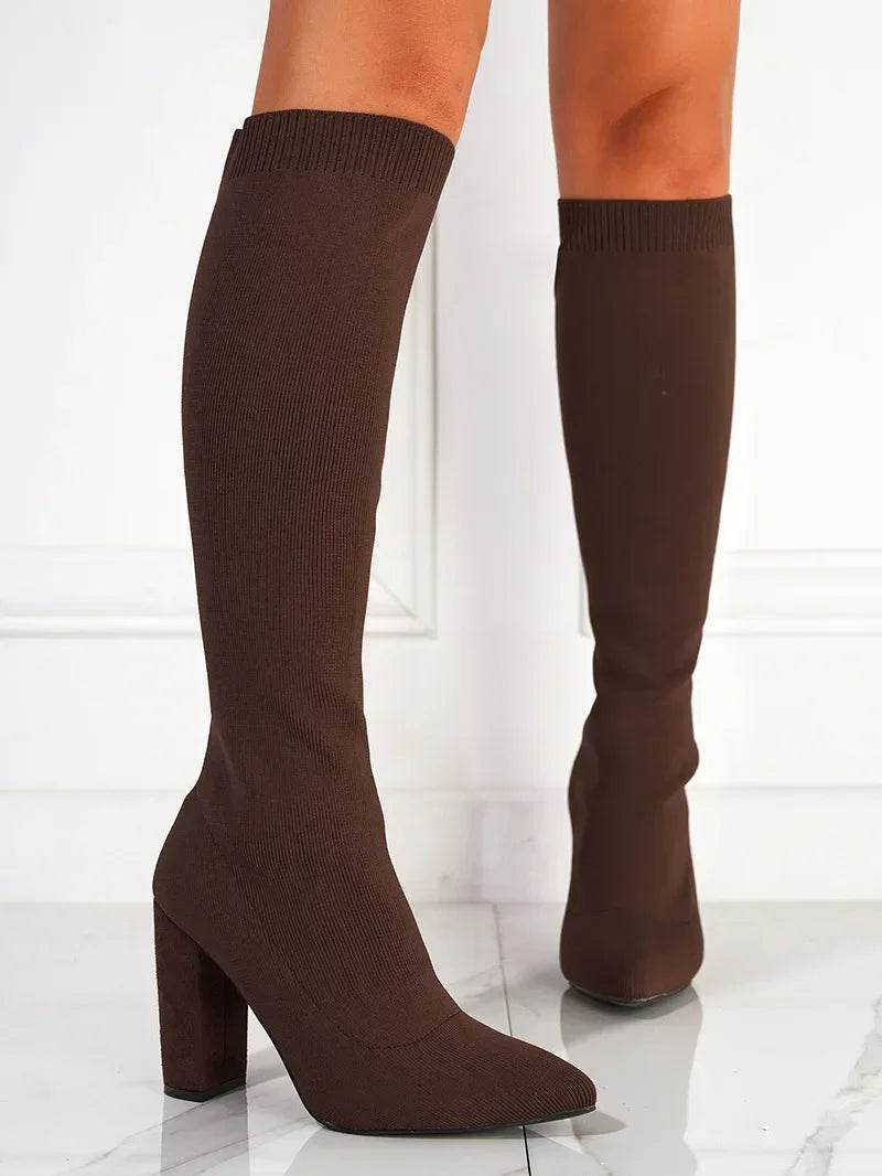 Buy Center Plus Size 42 Knee High Platform Boots - Stylish & Comfy - Buy Center UK