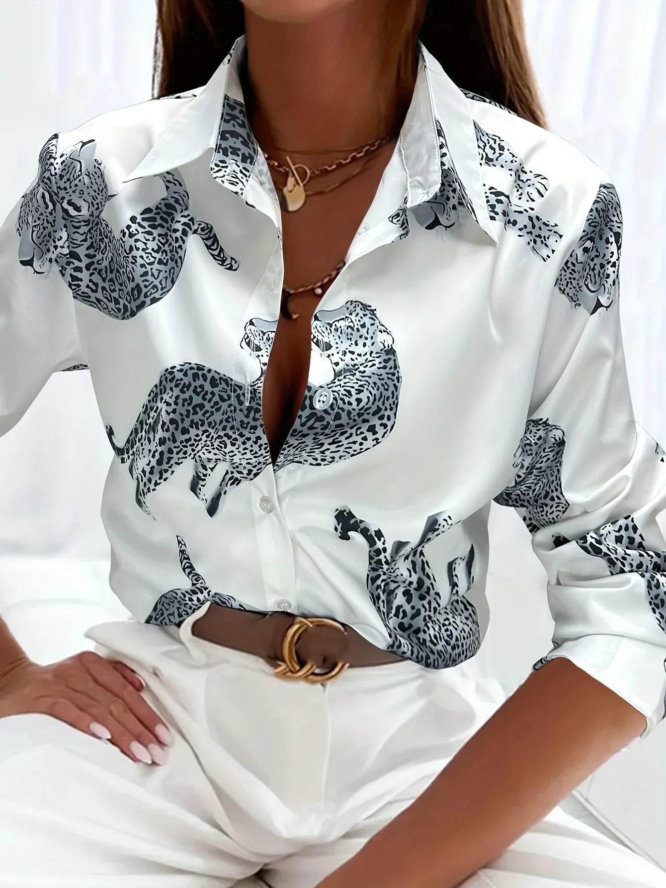 Buy Center Women's Plus Size Button Up Shirt - Retro Elegant Style - Buy Center UK