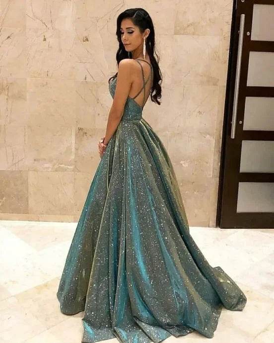 Buy Center Elegant Long Sleeveless Dress - Glowing Strap Design - Buy Center UK