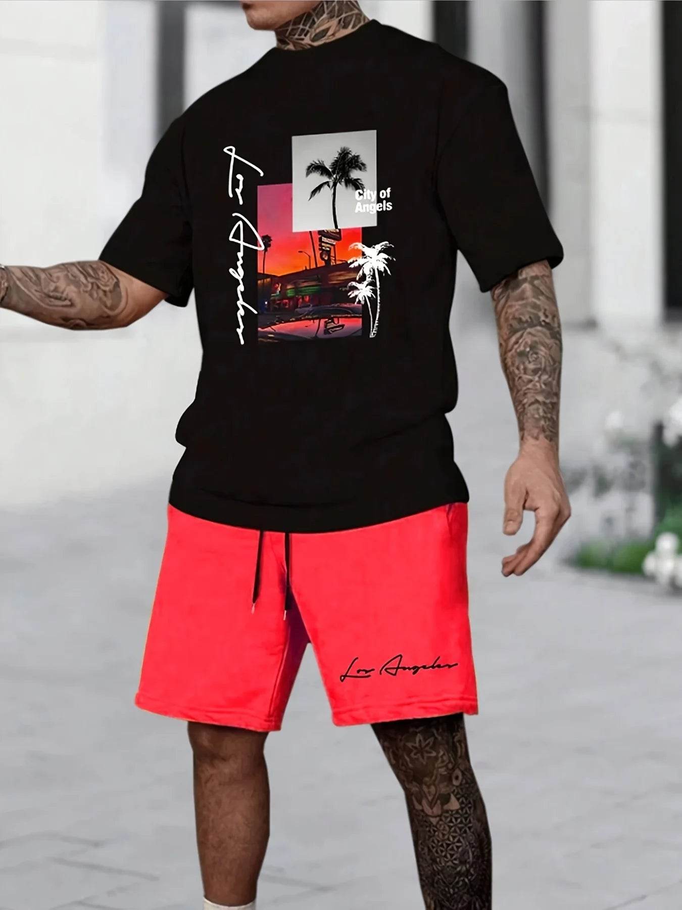 Buy Center Men's 3D Printed Casual Shorts Set - Summer Comfort Style - Buy Center UK